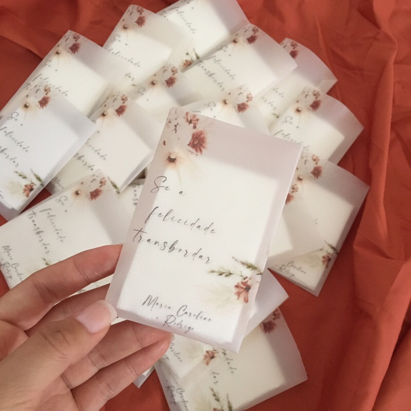 Lenços para lágrimas de alegria em papel vegetal