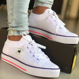 Tênis All Star Converse Feminino Meia Calce Fácil Branco