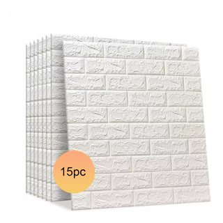 15 Placas Adesiva TIJOLO BRANCO 3D - 70x77cm