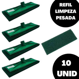Kit 10 Rodo Esfregão Esponja Abrasiva Refil Limpeza Pesada