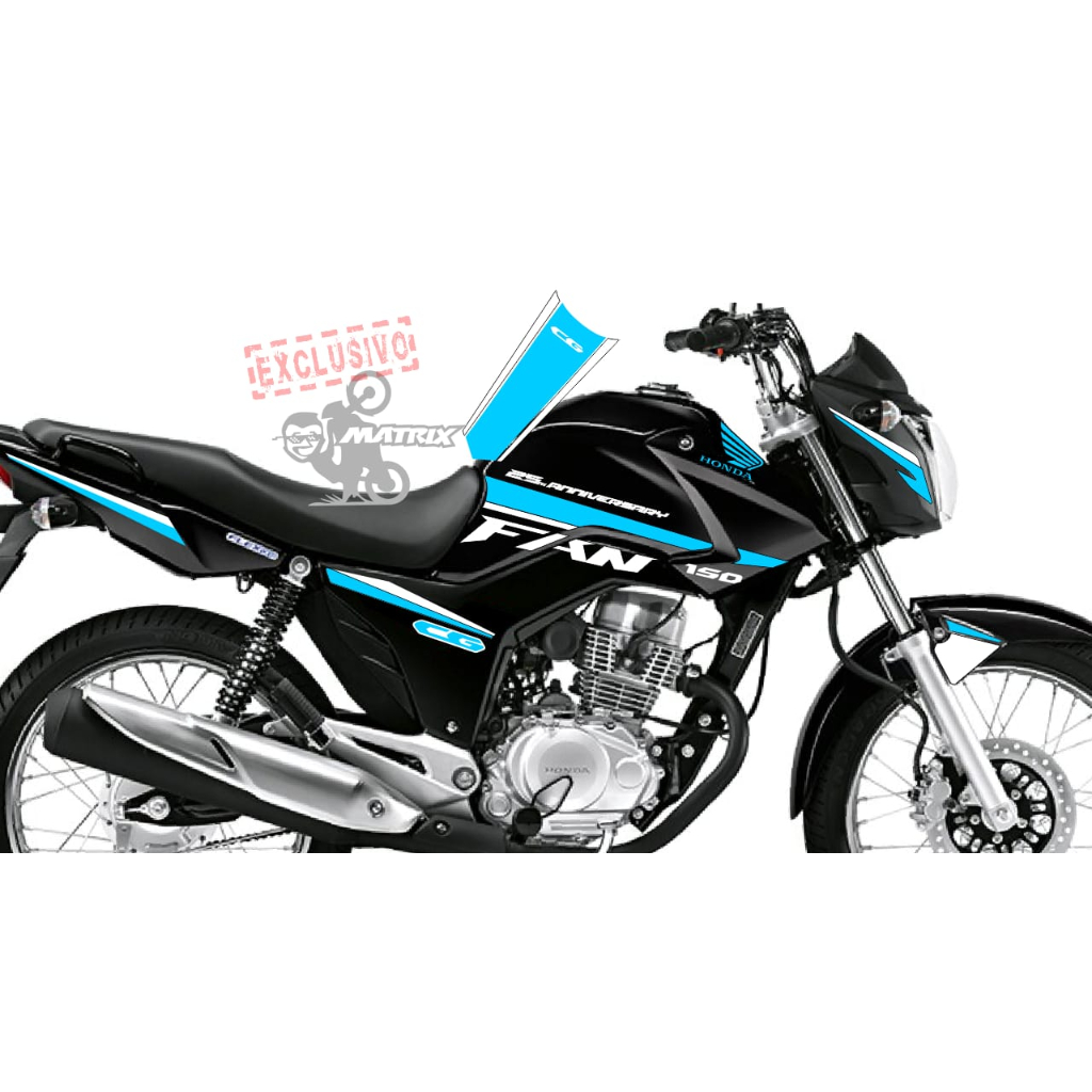 Adesivo para moto Fan 150 estilo 25 Anos Shopee Brasil