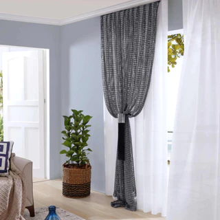 Cortina xale Bella Janela samara titânio, aluminio e taupe 2,10m x2,50m