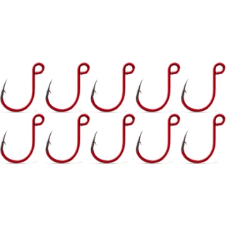 10 un Anzol Inline MARURI KAIJU RED BLACK para troca de garatéias de iscas artificiais