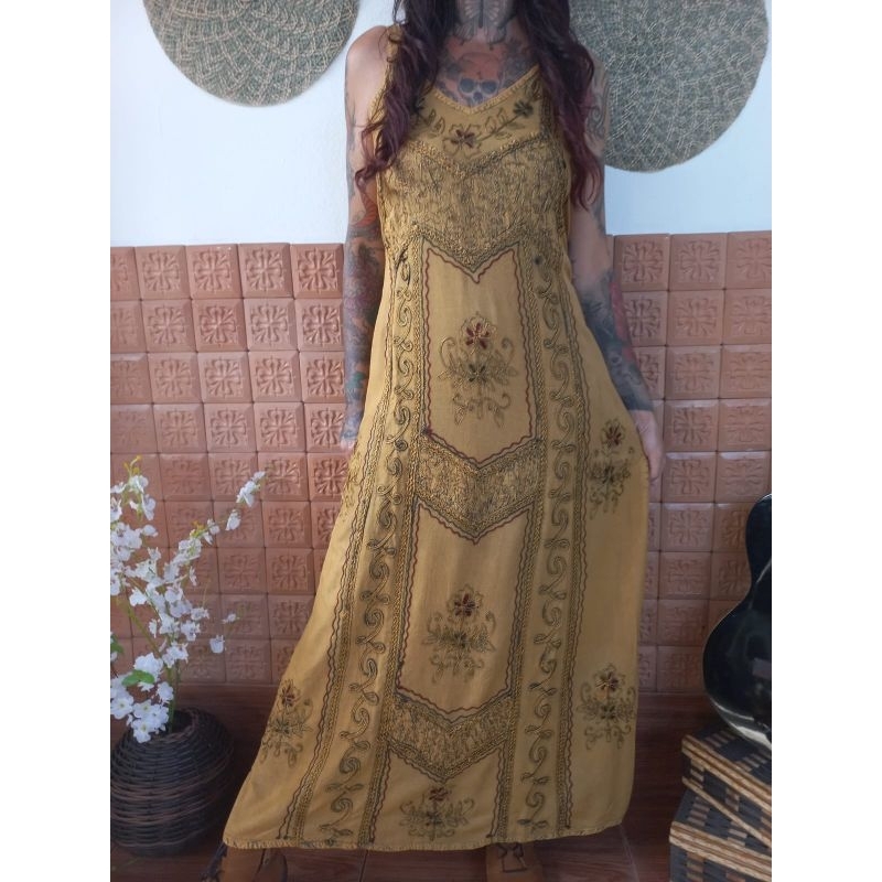 Vestido Feminino Elegante Hippie Chic Boho Estilo Indiano