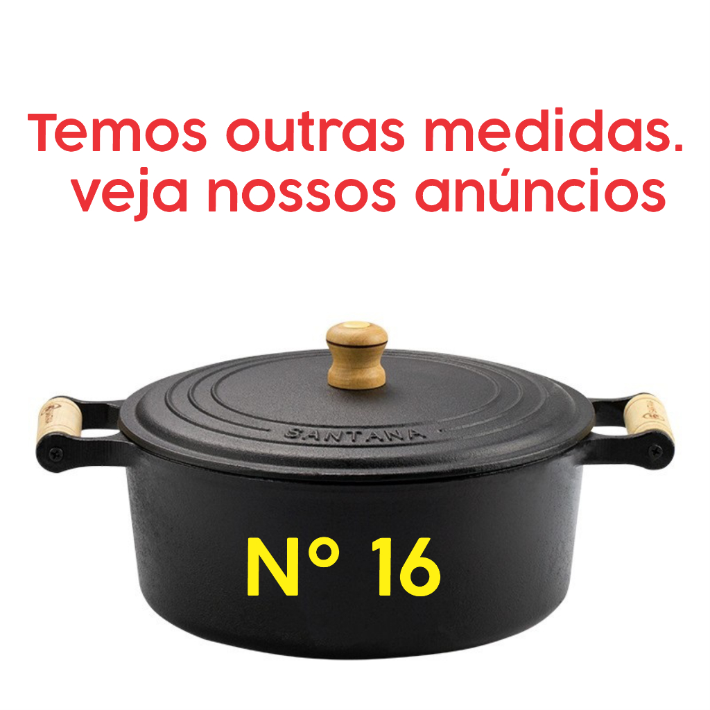 Panela De Ferro Caçarola de Ferro Fundido com Tampa de Ferro 1,5 L n16 Santana Promoção