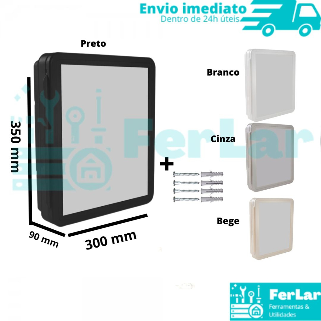 Armário Para Banheiro De Embutir ou Sobrepor com Espelho De Vidro, armario com buchas e parafusos