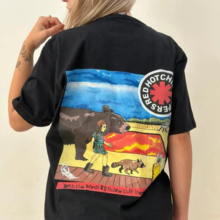 Camiseta Red Hot Chili Peppers - Preta - Frente e Verso