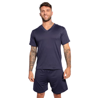 Pijama Liso Curto Masculino Manga Curta Short Linha Noite Suede em Oferta na Shopee