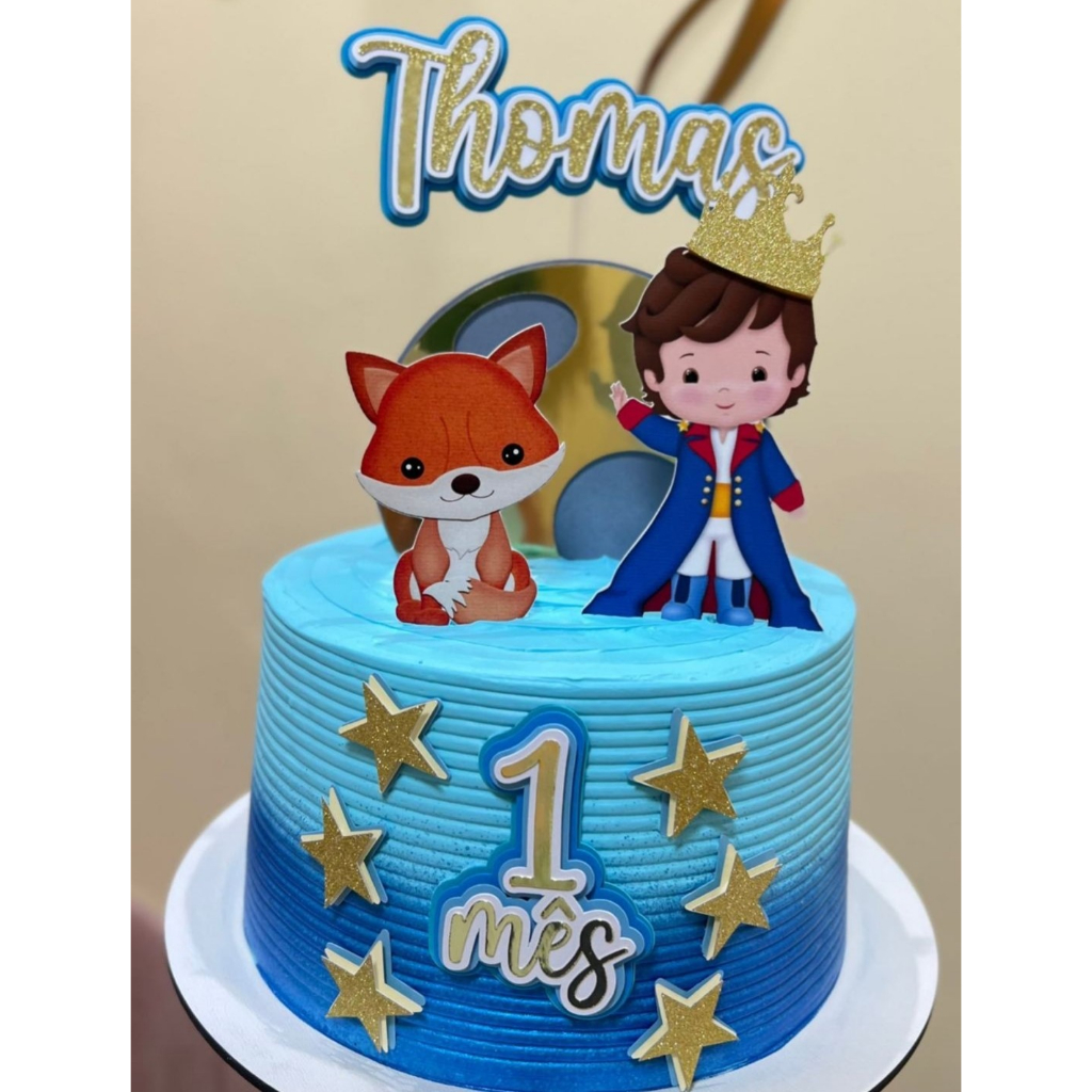 TOPO DE BOLO PEQUENO PRINCIPE TOPPER PERSONALIZADO