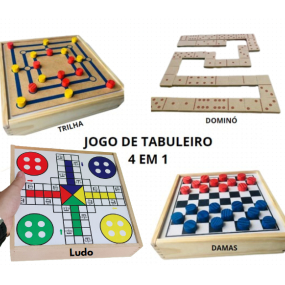 Jogos 5 em 1 Dama Xadrez Ludo Jogo Da Velha Trilha - Toy trade - Jogo de  Dominó, Dama e Xadrez - Magazine Luiza