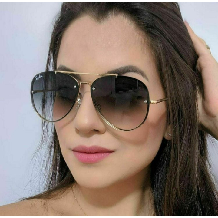 Óculos De Sol Feminino Blogueira Aviador Blaze Com Proteção Uv400 E Acessórios Shopee Brasil 