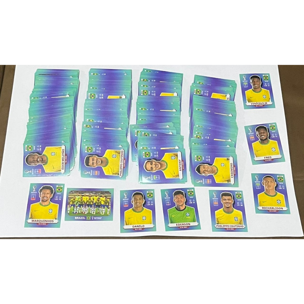 Lote com 600 Figurinhas do Brasil Novas para Colar do Álbum da Copa do  Mundo do Qatar 2022. Itens de Coleção Originais Panini