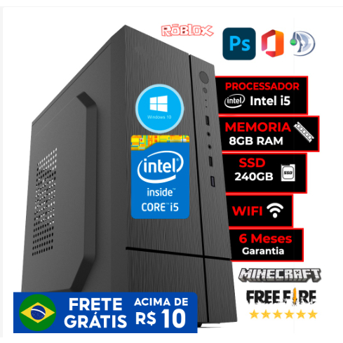 Cpu Pc Intel Core I5 3470 + Placa H61 1155 + 8 Gb + Ssd 240