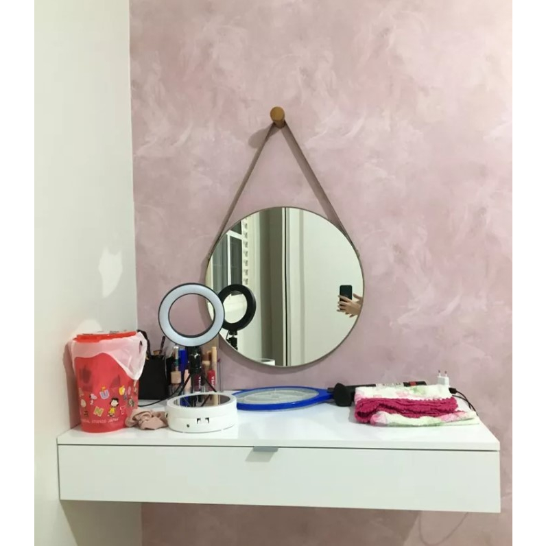 Papel de Parede Cimento Queimado Rosé Sala Quarto Escritorio