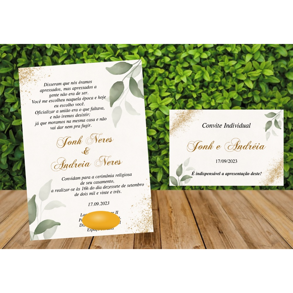 45 Convites Para Casamento 120 Convite Individual Shopee Brasil 8094