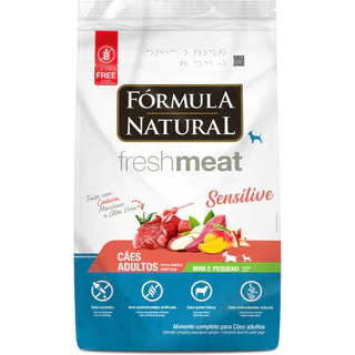 Ração Fórmula Natural Fresh Meat Sensitive Cães Adultos Portes Mini E Pequeno 7KG