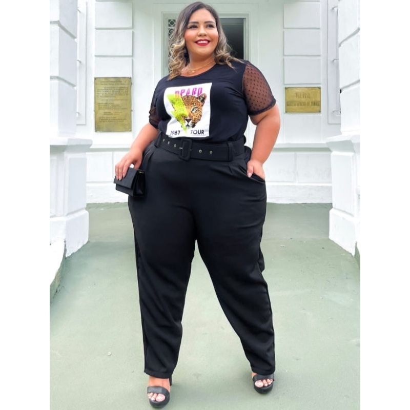 Calça Cargo Roupas De Alfaiataria Feminina Plus Size Calça