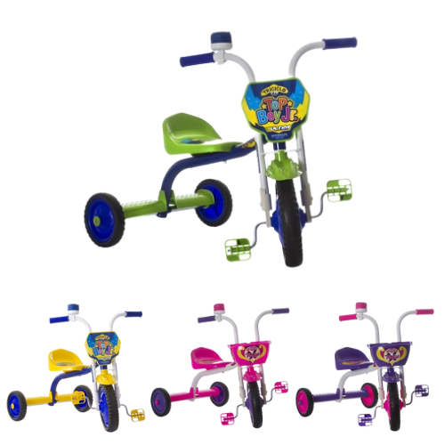 Triciclo infantil boy com empurrador azul unitoys