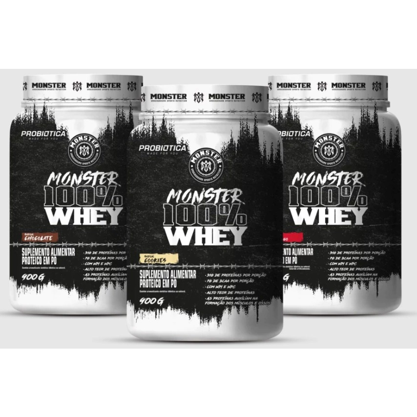 Whey 100% Monster 900g - Rafael Brandão - Probiótica