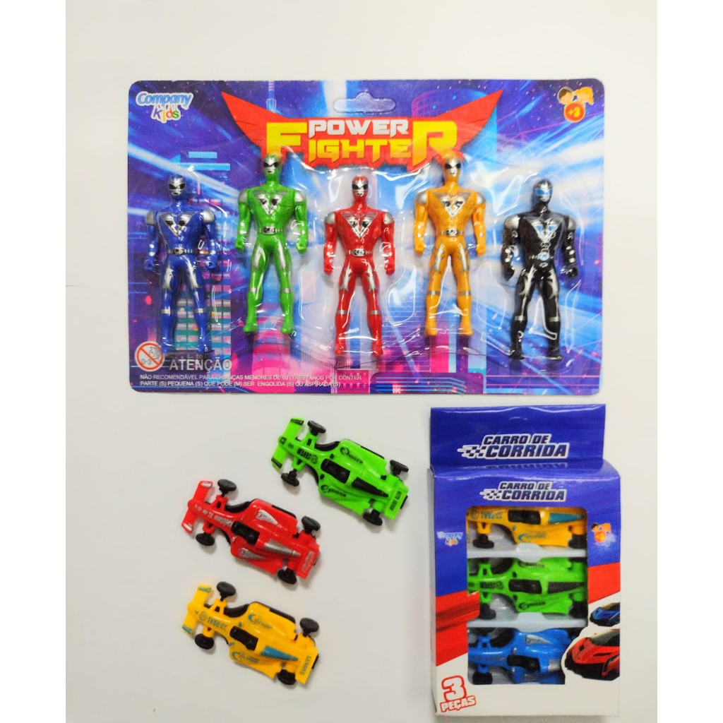 Kit Com 5 bonecos Power Rangers + 3 carrinhos de fórmula 1 - Diversão ...