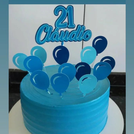 Topo de bolo balão - azul | Shopee Brasil