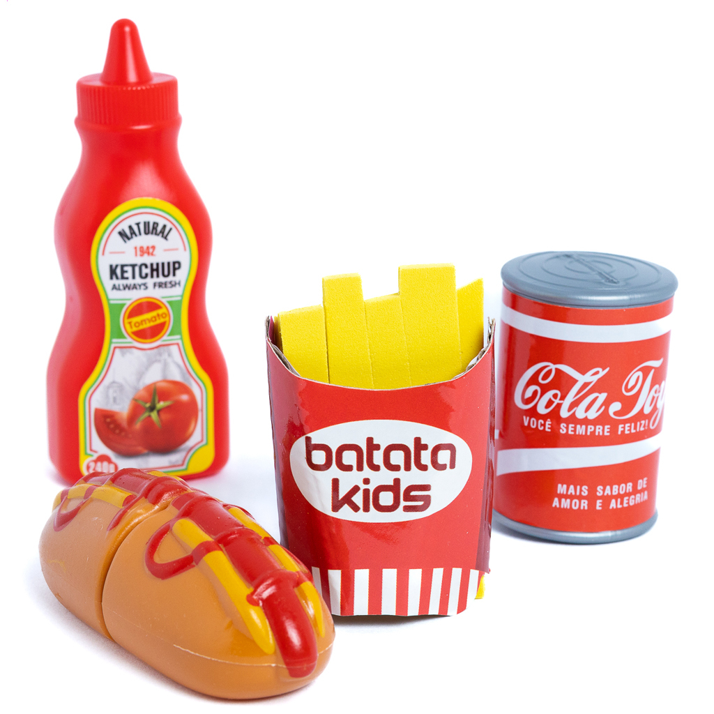 Kit Comidinha Infantil Hambúrguer Hot-dog C/ Milk Shake - ARK