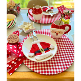 Kit Americano: 12 Peças Mesa Posta 6 Capas de Sousplat Estampado + 6 Guardanapos Enfeites Mesa Festas Jogo Americano Redondo Decoração Cozinha
