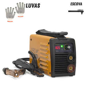 Máquina Solda Inversora GP 165 Bivolt + Escova de Aço + Luva Pigmentada