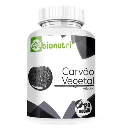 Carvão Vegetal Ativado 120 Cápsulas 500mg Bionutri
