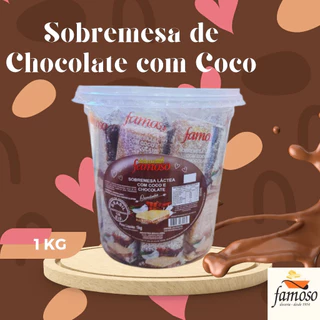Doce de Chocolate com Coco Casadinho Famoso Pote com 1 Kg Com 20 Unidades Cada pote