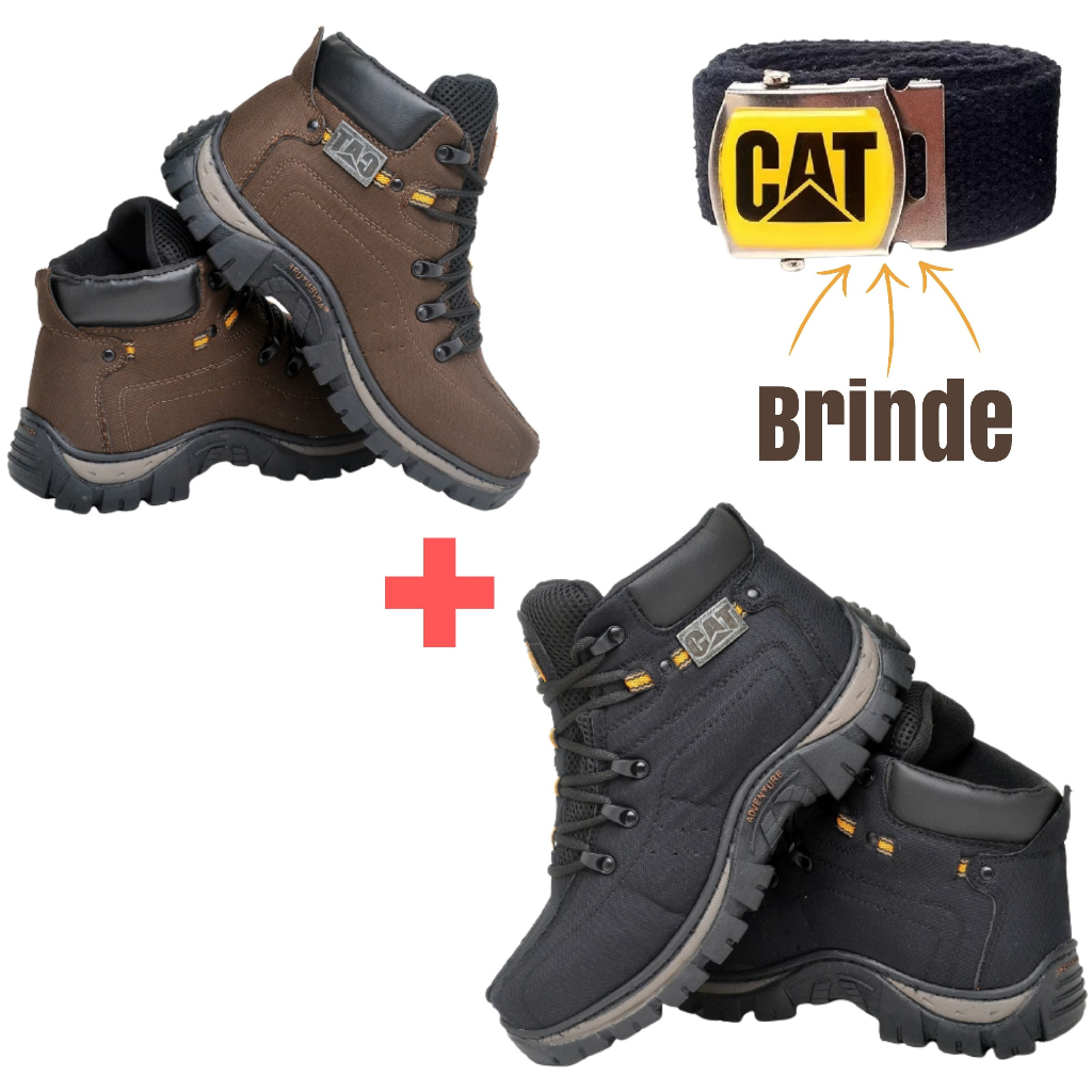 Kit Pares De Bota Coturno Adventure Caterpillar Original Shopee Brasil