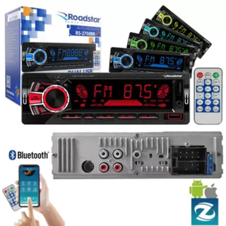 Som Rádio para carro Automotivo Forte 4x60wrms Bluetooth Usb 7 Cores Rs-2751plus Roadstar