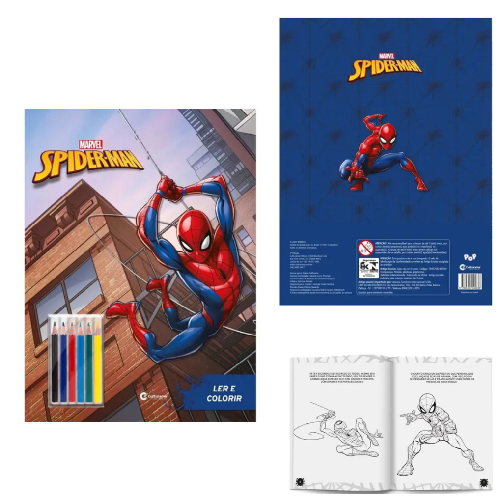Meu Livro De Atividades E Colorir Homem-aranha Pop | Shopee Brasil