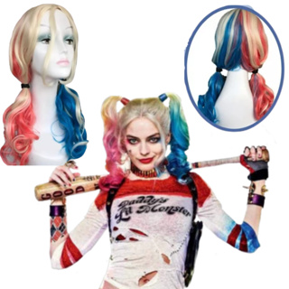 Fantasia Cosplay Harley Quinn Arlequina Completa Com Peruca