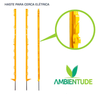 Kit 5 Haste Plástica Estaca Cerca Elétrica Rural 1,05 Metros