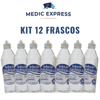 Kit Com 12 unidades de Soro Fisiológico 0,9% 500Ml Cloreto de Sódio (Arboreto/Farmax)