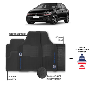 Tapete Carro Polo Volkswagen Automotivo Borracha + Aromatizante