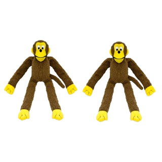 2 Brinquedos Pet Macaco de Pelúcia com Apitos para Cachorro Cães Chalesco Pet
