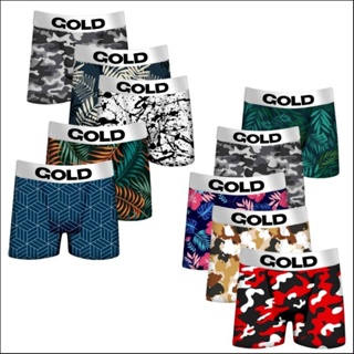 Kit 10 Cuecas Box Estampadas Golden