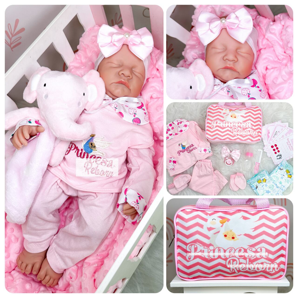 Boneca Bebê Reborn Real Brinquedo Menina Surpresa Rosa Princ - Chic Outlet  - Economize com estilo!