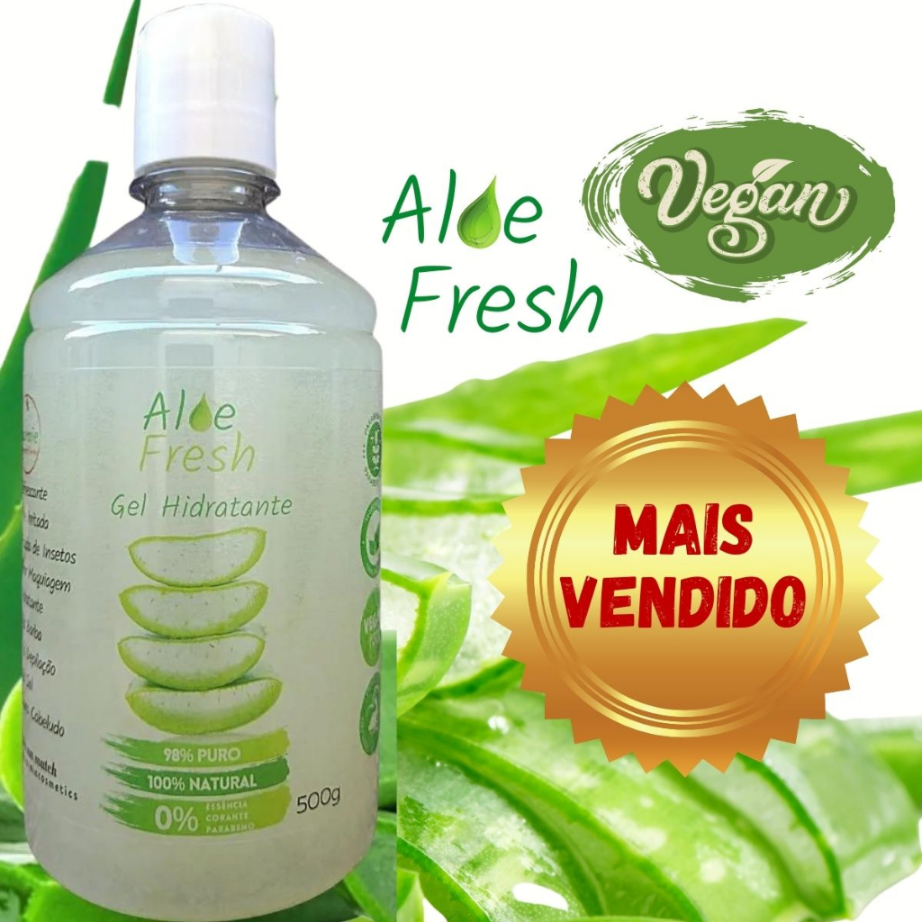 Puro gel da babosa: aloe fresh 500g Melhor que pomada e hidratante para queimadura