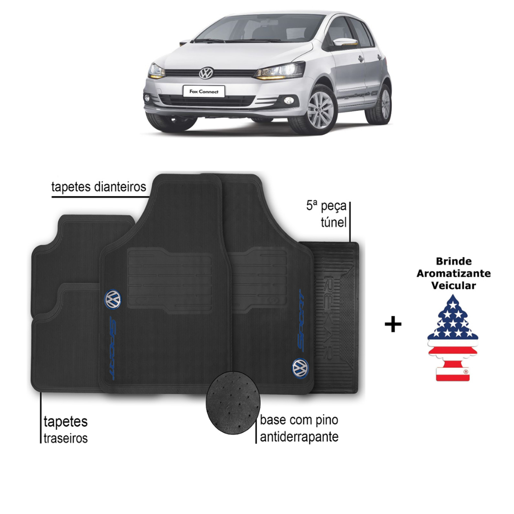 Tapete Carro Fox Volkswagen Automotivo Borracha + Aromatizante