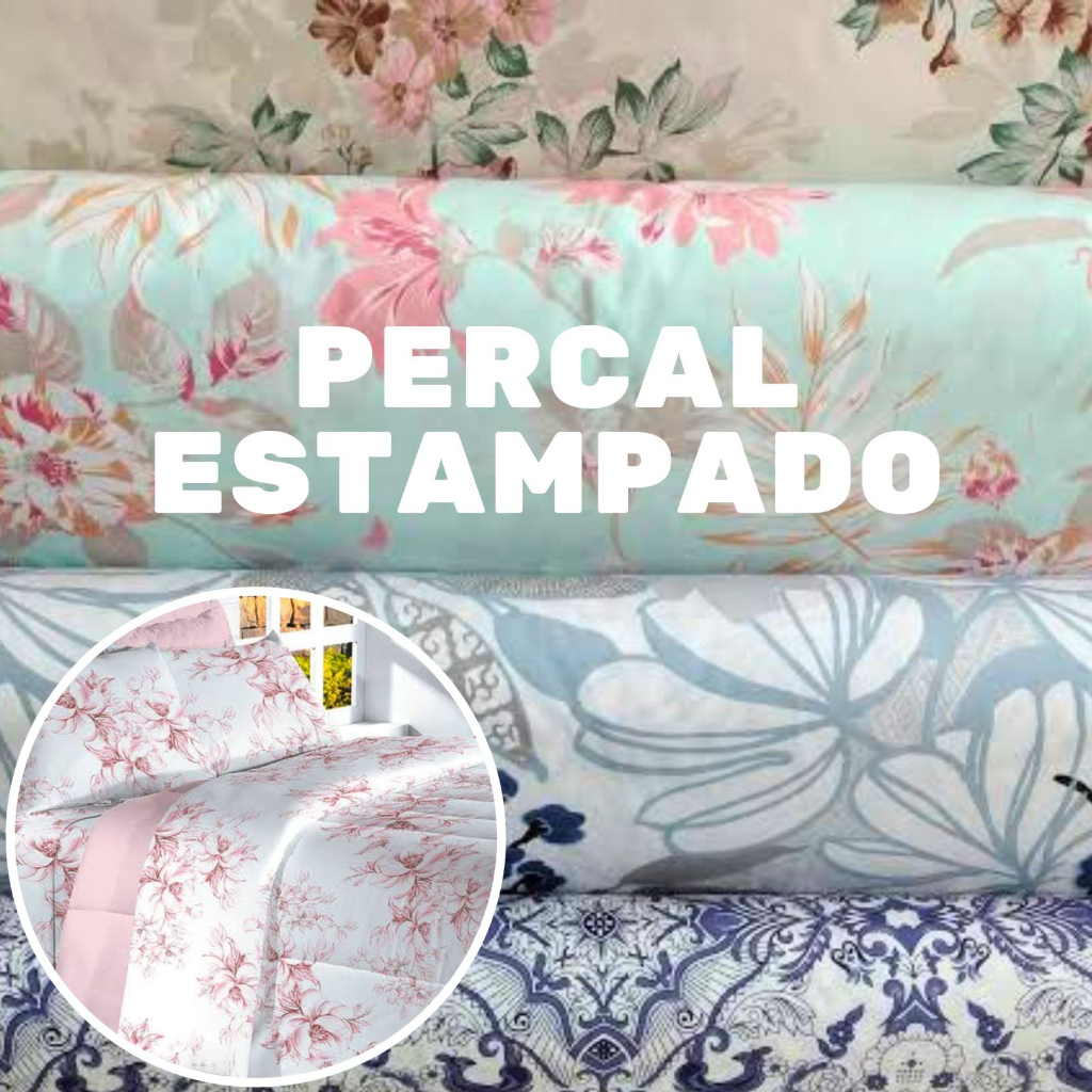 tecido percal Tecido para lençol 1m x 2,50m de largura várias estampas ...