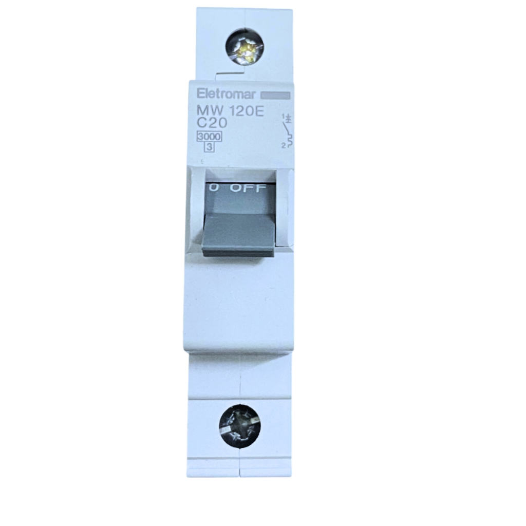 DISJ. 1P 20A 6KA 220V CURVA C REF MW120E / ELETROMAR
