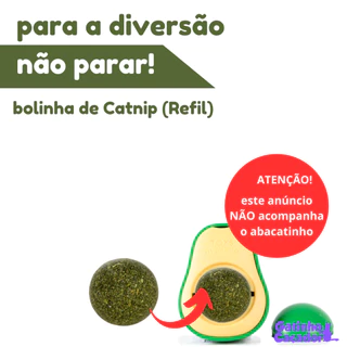 Refil para Abacate Brinquedo Gato Abacat Avocado Toy Cat Catnip Bolinha