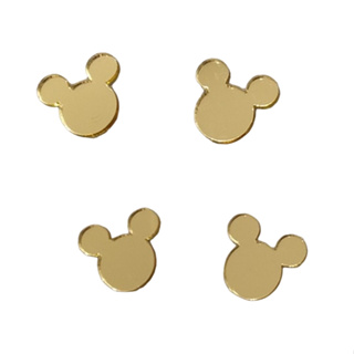 40 Apliques do Mickey em Acrílico Dourado Espelhado - 2cm