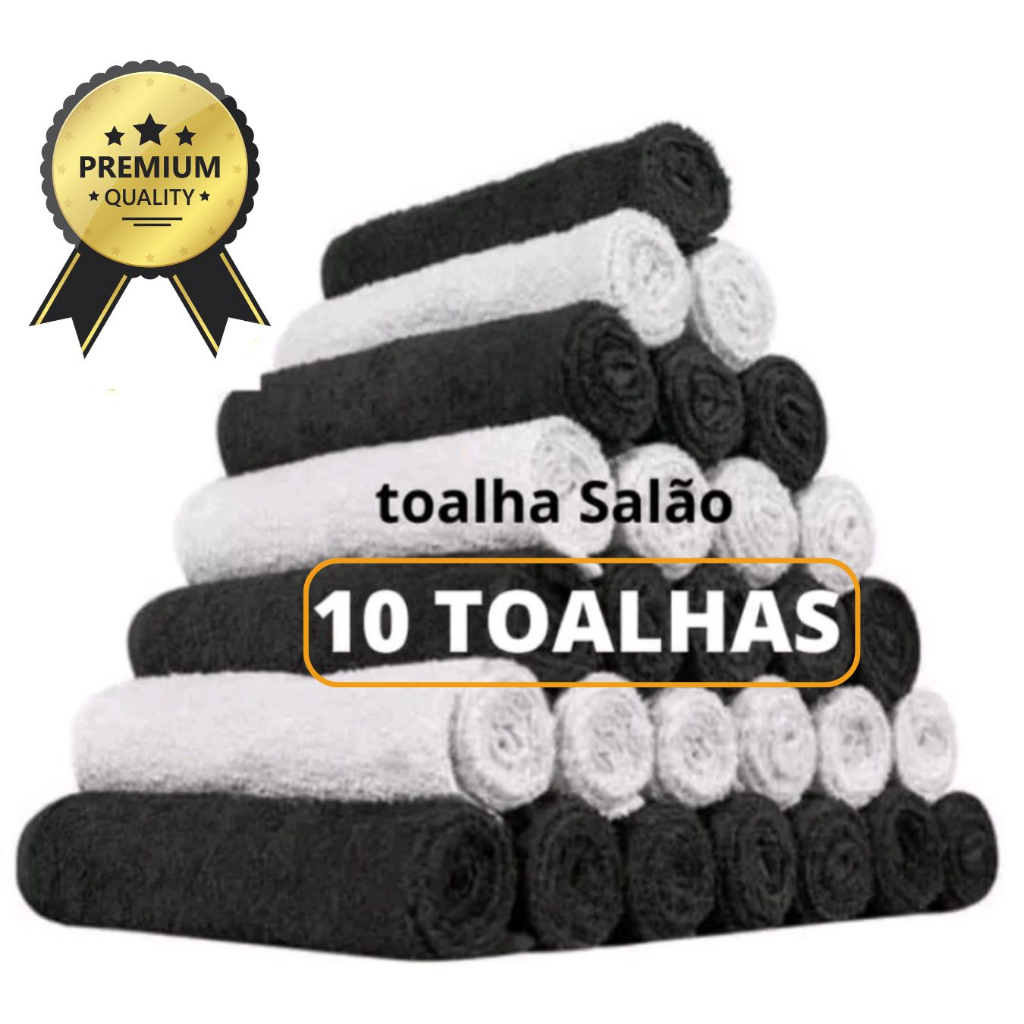 Kit 10 Toalhas de rosto Grande Felpudas para salão 100% algodão