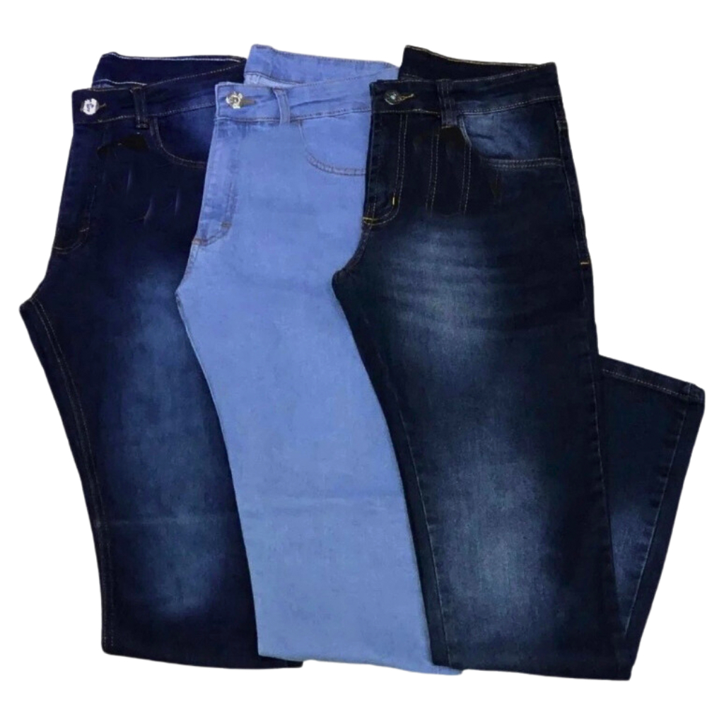 Kit 3 Calças Masculina Jeans Tradicional Direto da Fábrica