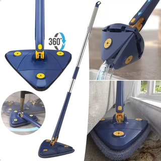 Esfregão Triangulo Mop Multifuncional De Limpeza Ajustável Giratória 360°
