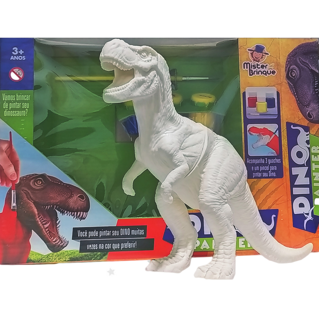 Dinossauro Para Colorir Pintar Infantil Dino Paint Menino Menina Várias  Cores Estimula Criatividade Tinta Pincel Original na Americanas Empresas